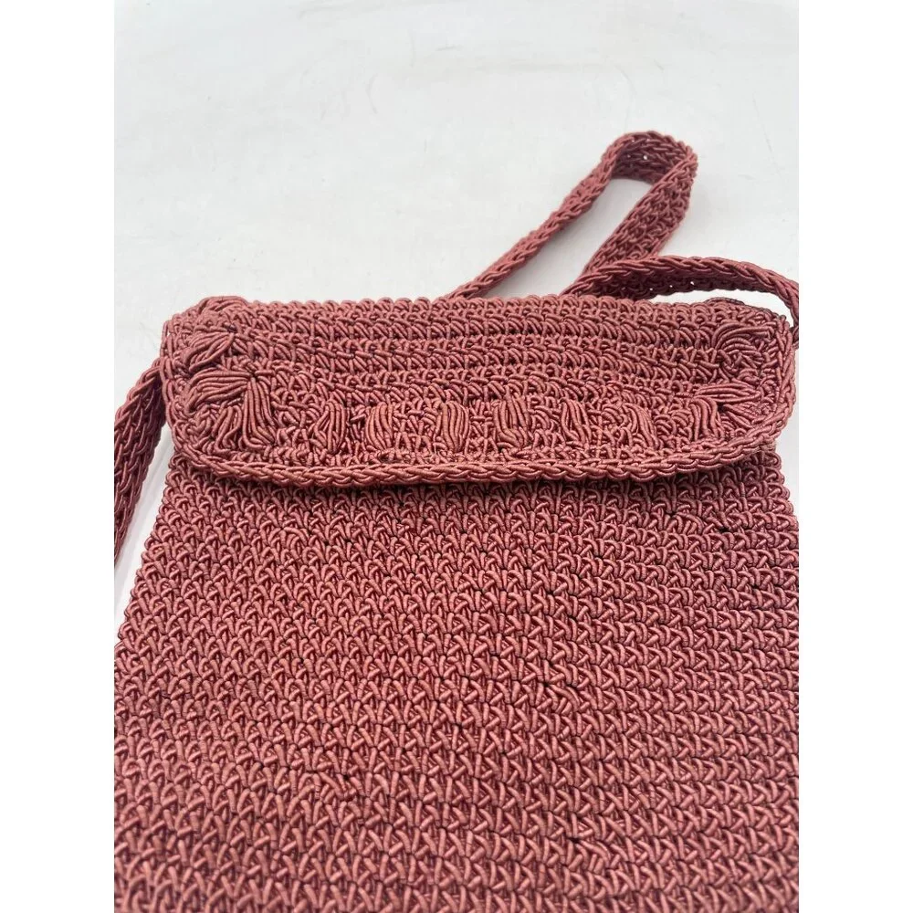 Vintage Marcus Brothers Italian Crochet Purse Magnetic Closure Adjustable Strap - Picture 8 of 8